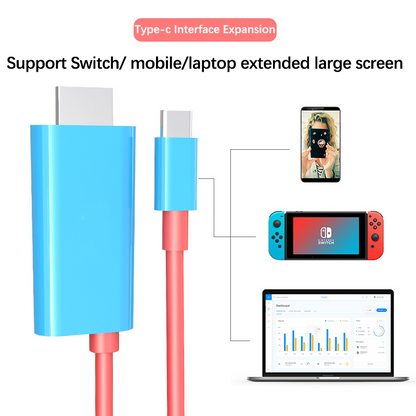 Portable Switch Dock USB Type C to HDMI Conversion Cable for TV Docking Mode Compatible with Nintendo Switch, Steam Deck, Samsung Dex Station S21/S20/Note20/TabS7